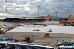 site work concrete athletic stadium