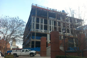 mixed use retail office building under construction
