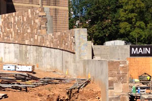 decorative concrete hotel entry