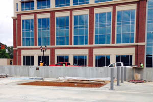 concrete parking structure at office building